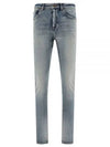 Women's Denim Skinny Jeans Light Blue - SAINT LAURENT - BALAAN 2