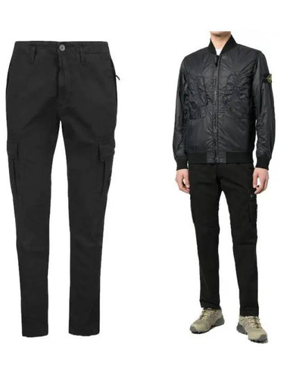 Wappen Patch Old Treatment Slim Fit Cargo Straight Pants Black - STONE ISLAND - BALAAN 2