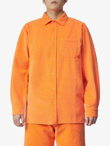 Logo embroidered corduroy shirt orange 06B002ORANGE - ERL - BALAAN 1