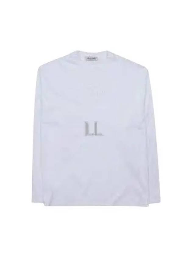 Logo Embroidered Cotton Long Sleeve T-shirt White - MIU MIU - BALAAN 2