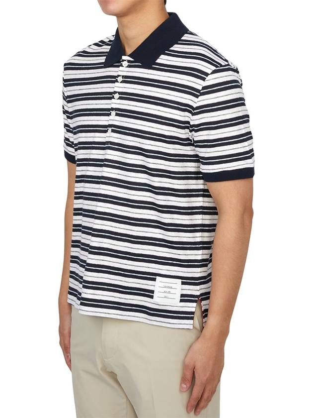 logo patch striped polo shirt MJP191AJ0120 - THOM BROWNE - BALAAN 3