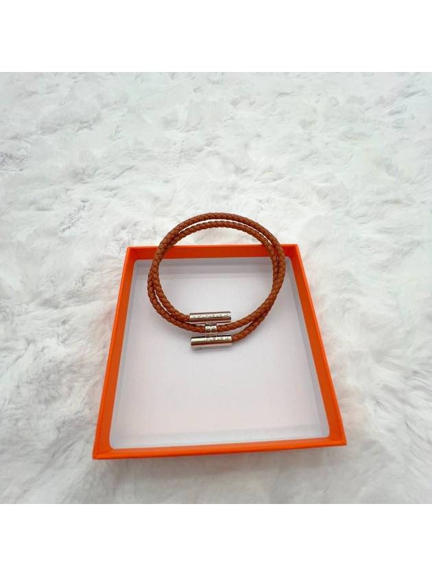 Tournis Tresse Bracelet Brown - HERMES - BALAAN 4