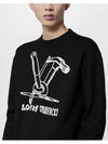 Embroidered Cotton Sweatshirt Black - LOUIS VUITTON - BALAAN 7