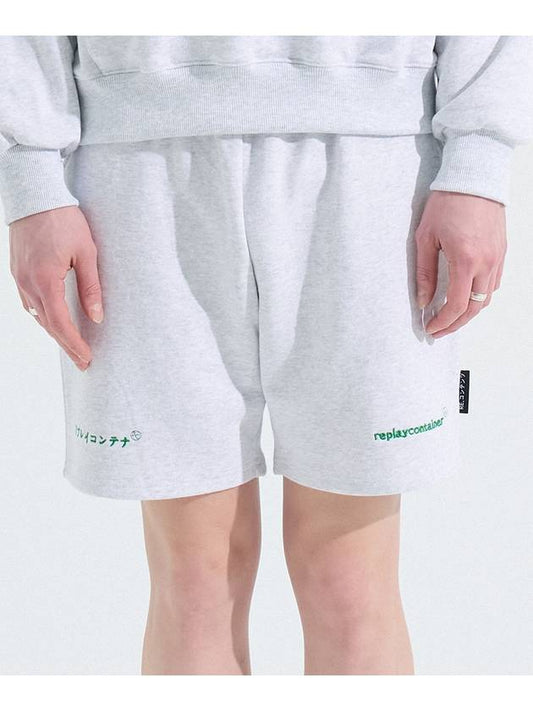 double logo sweat shorts white melange - REPLAYCONTAINER - BALAAN 1