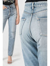 Women's Destroyed Washing Denim Jeans Light Blue - SAINT LAURENT - BALAAN 3