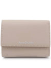 Tri-Fold Leather Half Wallet Taupe Beige - ACNE STUDIOS - BALAAN 2