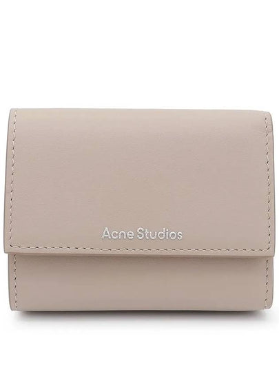 Logo Tri-Fold Leather Half  Wallet Taupe Beige - ACNE STUDIOS - BALAAN 2