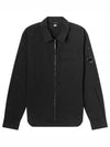 Gabardine Zipped Long Sleeve Shirt Black - CP COMPANY - BALAAN 2