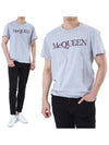 Rainbow Logo Print Short Sleeve T-Shirt Grey - ALEXANDER MCQUEEN - BALAAN 2