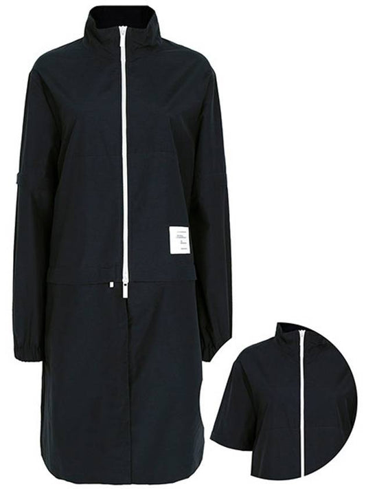 Ripstop 2 Way Zip Up Hoodie Navy - THOM BROWNE - BALAAN 2