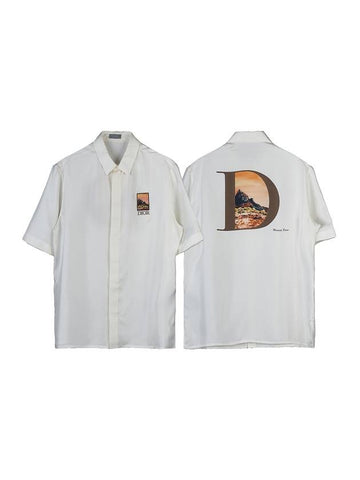 Silk Short Sleeve Shirt White - DIOR - BALAAN 1