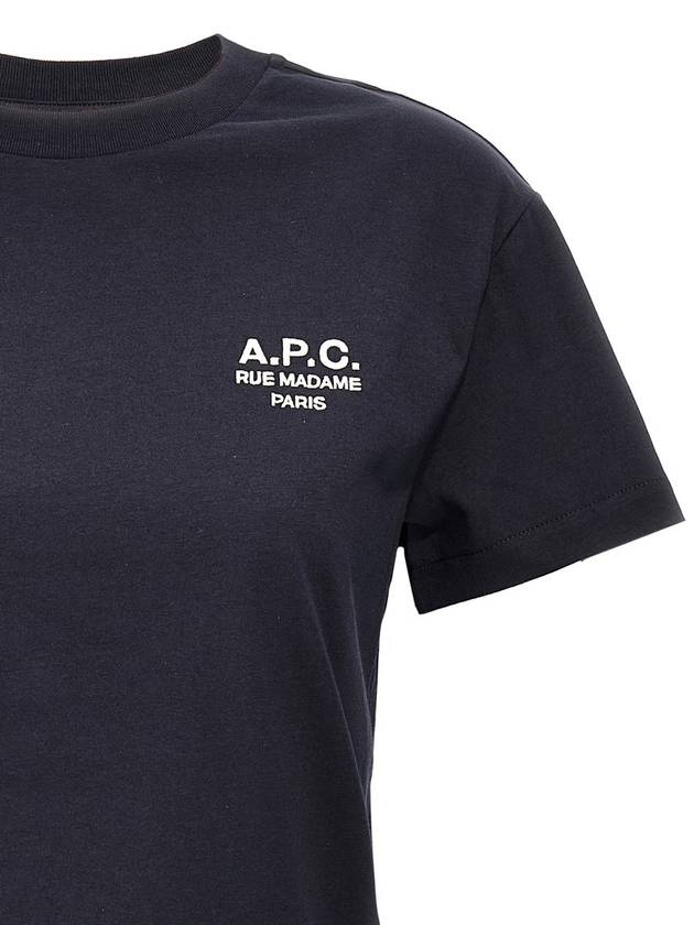 Boxy Rue Madame Short Sleeve T-Shirt Navy - A.P.C. - BALAAN 4