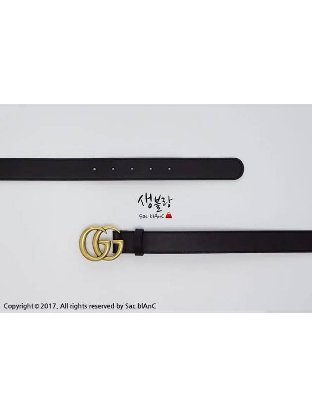 Men's GG Marmont Double G Buckle Gold Hardware Leather Belt Black - GUCCI - BALAAN 6