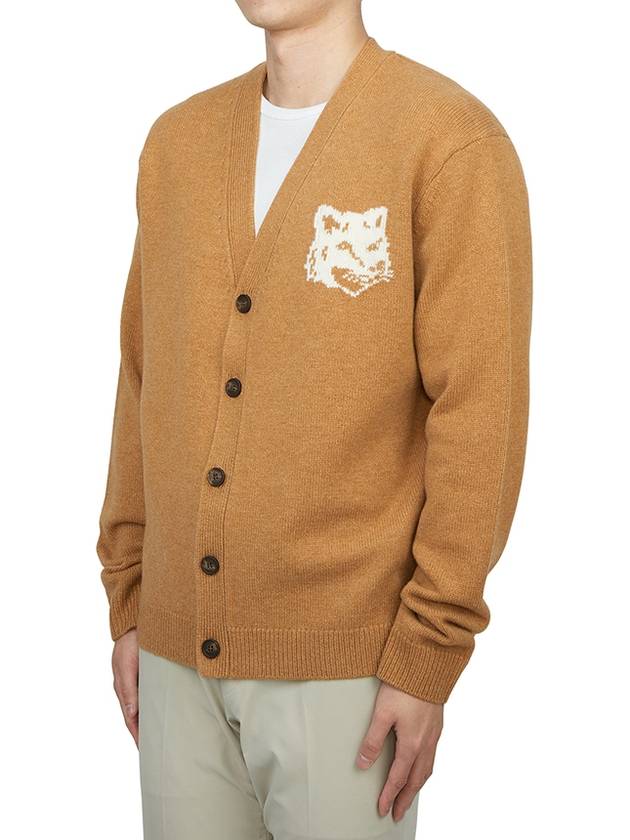 Fox Head Intarsia Comfort Cardigan Brown - MAISON KITSUNE - BALAAN 3