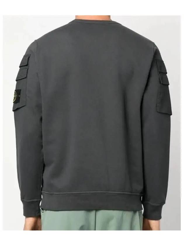 Men's Wappen Patch Cargo Pocket Sweatshirt Grey - STONE ISLAND - BALAAN 4