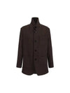 High Neck Short Single Coat Dark Coffee - AMI - BALAAN 2