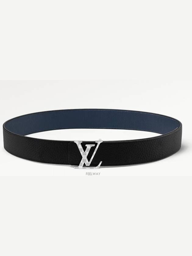 LV Damier 40MM Reversible Leather Belt Black Blue - LOUIS VUITTON - BALAAN 3