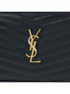 Lou Gold Mini Leather Cross Bag Black - SAINT LAURENT - BALAAN 7