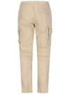 Men's Wappen Patch Slim Cargo Straight Pants Beige - STONE ISLAND - BALAAN 4