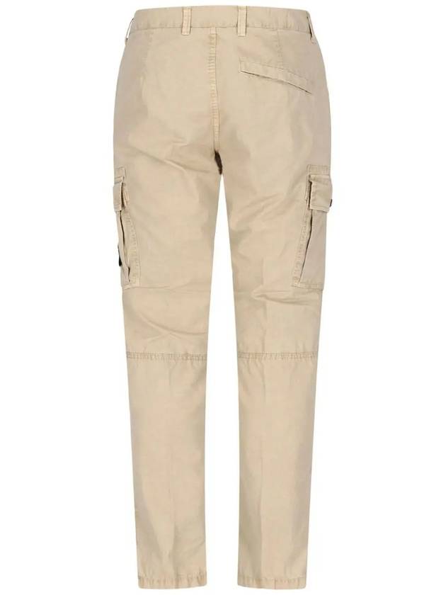 Men's Wappen Patch Slim Cargo Straight Pants Beige - STONE ISLAND - BALAAN 4