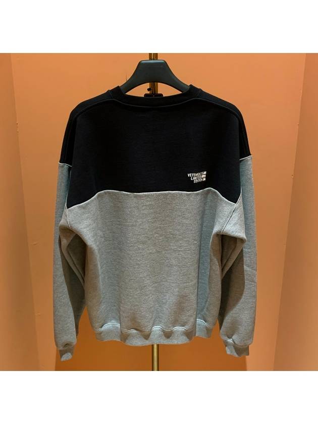 Color Block Crew Neck Sweatshirt Black Grey - VETEMENTS - BALAAN 5