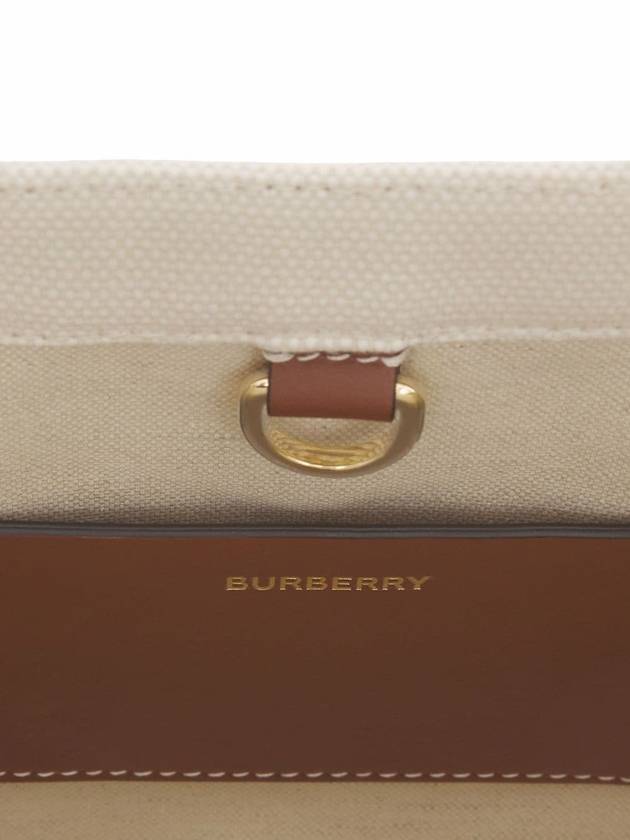 Mini Two-Tone Canvas and Leather Freya Tote Bag Natural Tan - BURBERRY - BALAAN 6