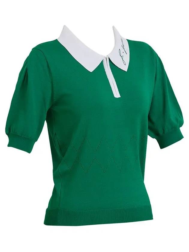 Golf Wear Vivid Color Short Sleeve Knit Green - J JANE - BALAAN 3