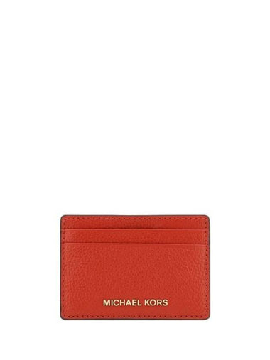 Pebble Leather Card Wallet Red - MICHAEL KORS - BALAAN 1