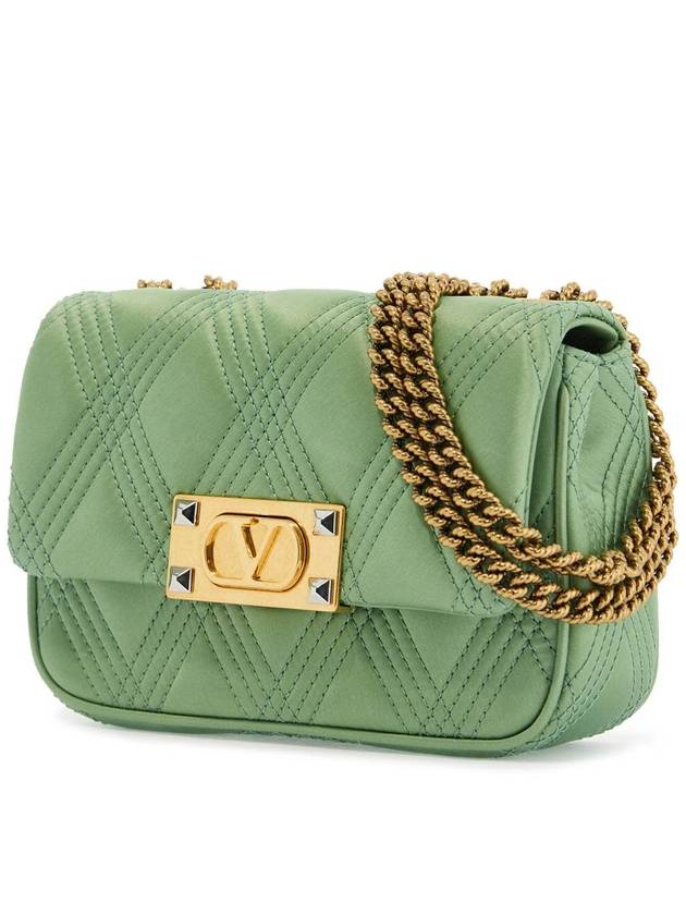 small quilted green silk shoulder bag with chain - VALENTINO - BALAAN 3