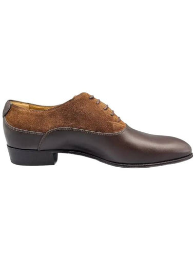 Men's Double G Lace Up Suede Leather Derby Cocoa Brown - GUCCI - BALAAN 1