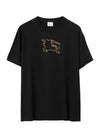 Equestrian Night Print Short Sleeve T-Shirt Black - BURBERRY - BALAAN 3