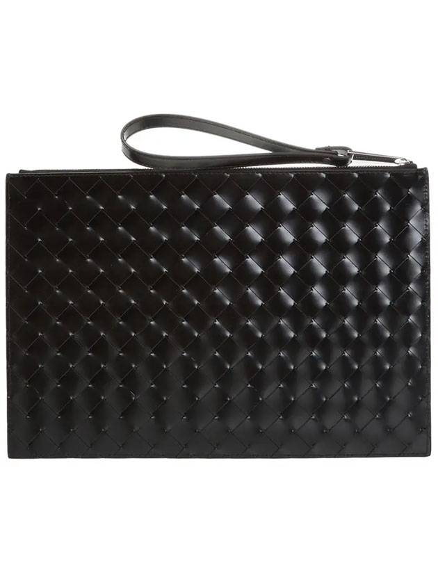 Intrecciato Medium Clutch Bag Black - BOTTEGA VENETA - BALAAN 1