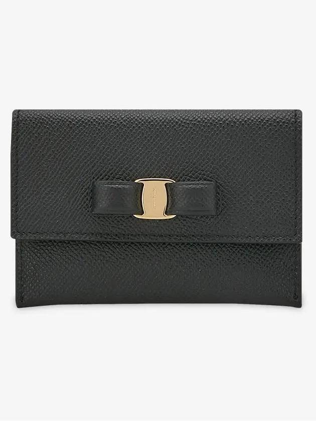 Vara Bow Card Walletr Black - SALVATORE FERRAGAMO - BALAAN 3