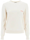 Women's Chest Logo Cotton Knit Top Beige - A.P.C. - BALAAN.