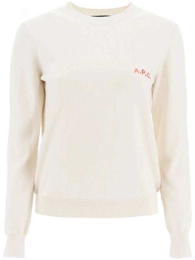 Chest Logo Cotton Knit Top Beige - A.P.C. - BALAAN 2