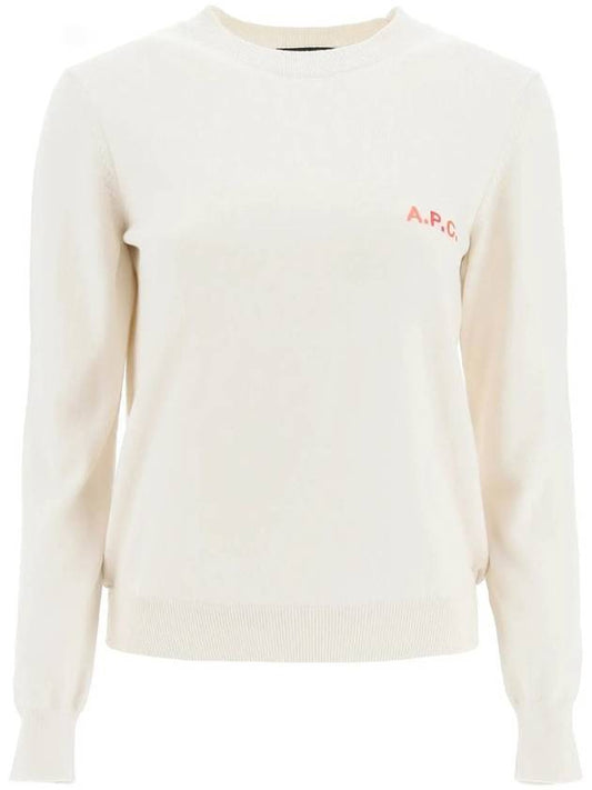 Chest Logo Cotton Knit Top Beige - A.P.C. - BALAAN 2