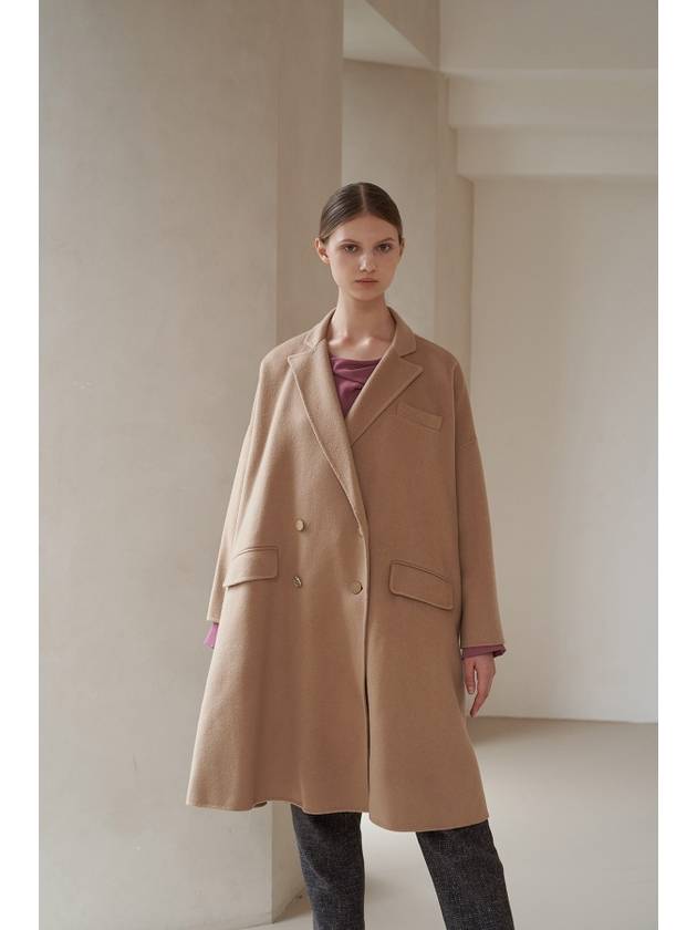 Overfit Double Button Handmade Wool CoatBeige - CAHIERS - BALAAN 4