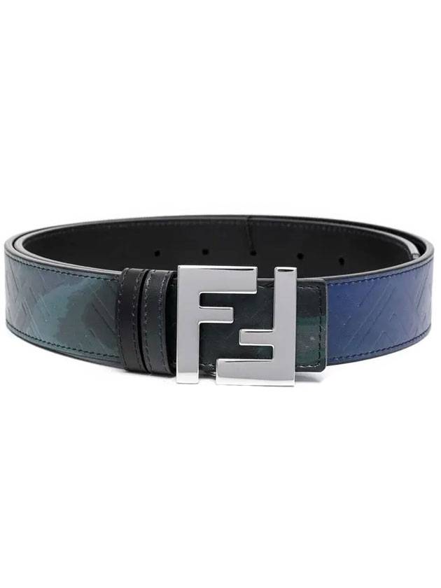 Reversible Leather Belt Nero Blue - FENDI - BALAAN 1