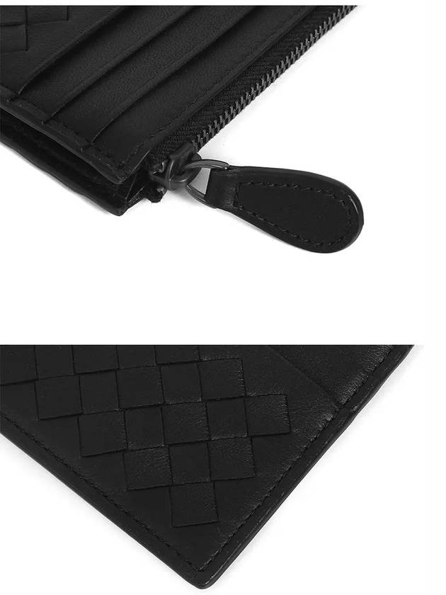 Intrecciato Zipper Card Wallet Black - BOTTEGA VENETA - BALAAN 7