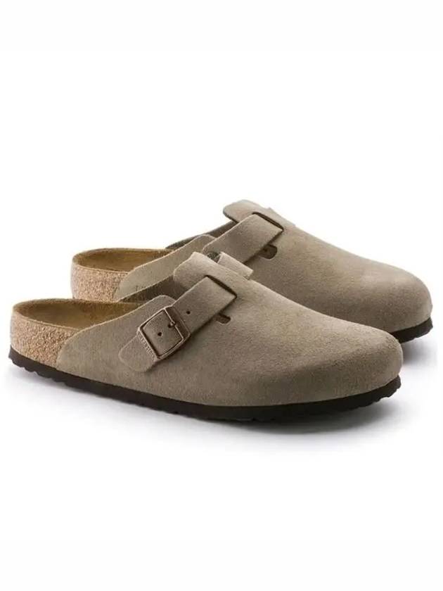 Boston Soft Footbed Suede Medium Narrow Slippers Taupe - BIRKENSTOCK - BALAAN 5