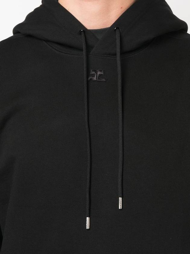 Embroidered Logo Hoodie Black - COURREGES - BALAAN 6