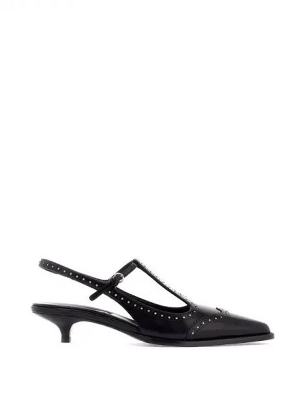 Brushed leather brogue sandal heel 270258 - MIU MIU - BALAAN 1