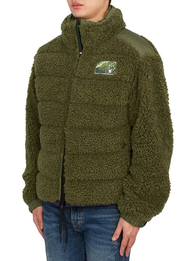 Grenoble Fleece Texture Padding Jacket Green - MONCLER - BALAAN 4