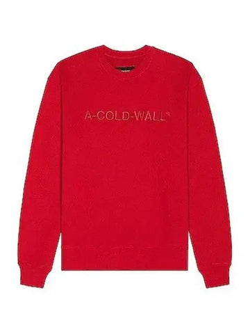 Lettering logo embroidery sweatshirt deep red men's ACWMW043 RD - A-COLD-WALL - BALAAN 1