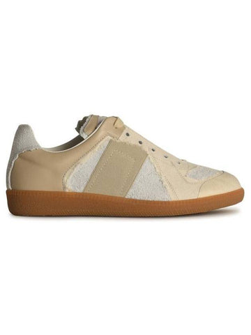 Maison Margiela 'Replica' Cream Suede Sneakers - MAISON MARGIELA - BALAAN 1