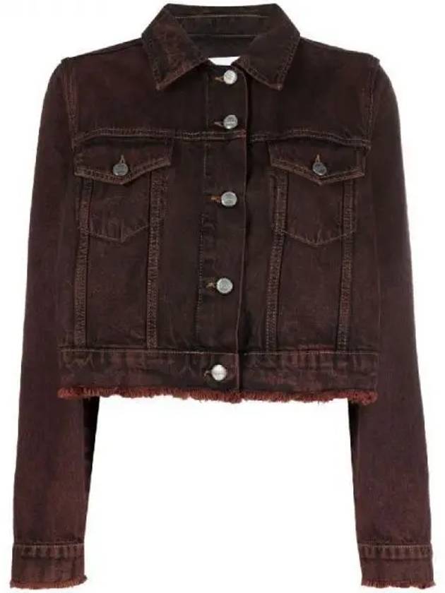 Overdyed Bleach Denim Jacket Bordeaux - GANNI - BALAAN 2