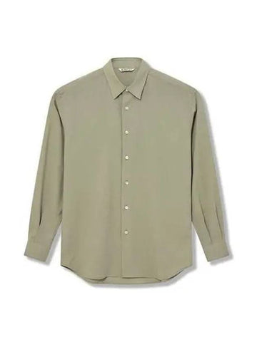 Wool long sleeve shirt light khaki A02WV - AURALEE - BALAAN 1