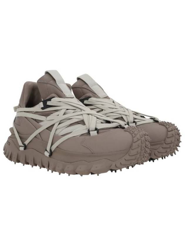 Rick Owens Trailgrip Megalace Leather Low Top Sneakers Taupe - MONCLER - BALAAN 2