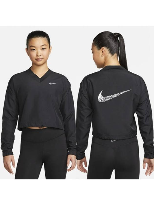 01DM7776010Women’sSwoosh Run Top JacketBlack - NIKE - BALAAN 1