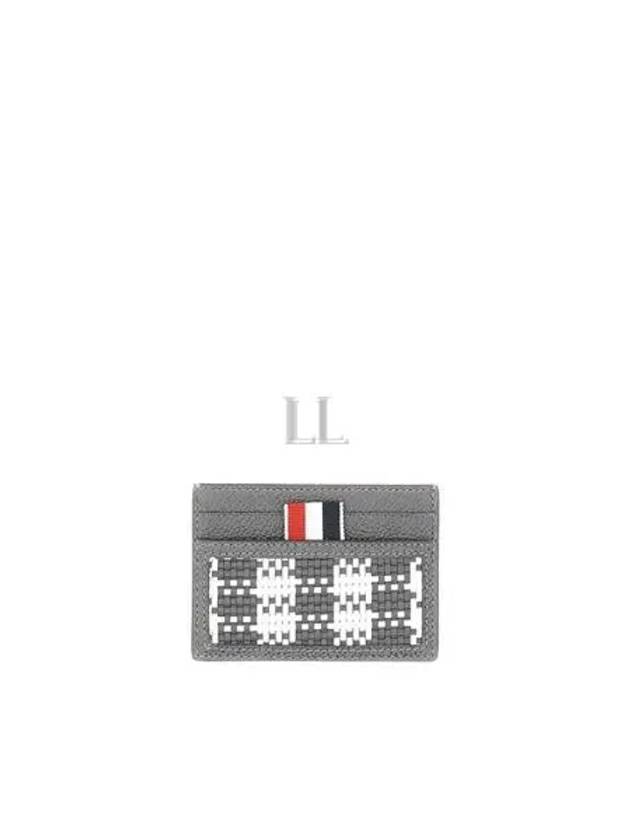 Check 2-Tier Card Wallet Grey - THOM BROWNE - BALAAN 2